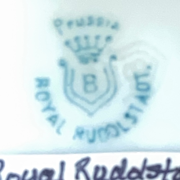 Royal Rudolstadt Prussia Gold Trim Footed Porcelain Bowl Roses Antique 8.5” - Picture 8 of 12